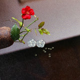 Bespoke Icy Jadeite Maehwa Earring Stud No: 180893