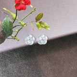 Bespoke Icy Jadeite Maehwa Earring Stud No: 180893