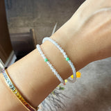 3.4mm Icy A-Grade Natural Jadeite Beaded Bracelet No.190481
