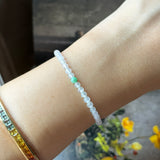 3.4mm Icy A-Grade Natural Jadeite Beaded Bracelet No.190481