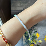 3.4mm Icy A-Grade Natural Jadeite Beaded Bracelet No.190481