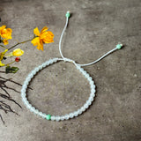 3.4mm Icy A-Grade Natural Jadeite Beaded Bracelet No.190481