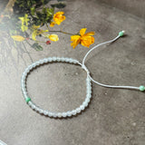 3.4mm Icy A-Grade Natural Jadeite Beaded Bracelet No.190481