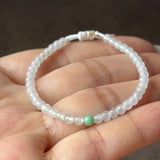 3.4mm Icy A-Grade Natural Jadeite Beaded Bracelet No.190481