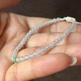 3.4mm Icy A-Grade Natural Jadeite Beaded Bracelet No.190481