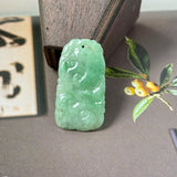 A-Grade Green Jadeite Ruyi Pendant No. 170902