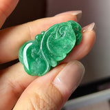 SOLD OUT: A-Grade Green Jadeite Ruyi Pendant No. 170967
