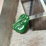 A-Grade Green Jadeite Dragon Ruyi Pendant No. 172715
