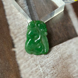 A-Grade Green Jadeite Dragon Ruyi Pendant No. 172715