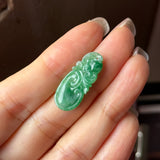 A-Grade Green Jadeite Ruyi Pendant No. 172717