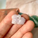 A-Grade Natural Lavender Green Jadeite Goat Pendant No.220362
