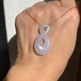 A-Grade Natural Lavender Jadeite Eternity Knot No.8 Pendant No.172594