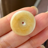 A-Grade Natural Yellow & White Jadeite Donut No.172760