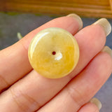 A-Grade Natural Yellow & White Jadeite Donut No.172761