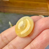 A-Grade Natural Yellow & White Jadeite Donut No.172761