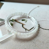 5.2mm A-Grade Natural White Jadeite Beaded Bracelet No.190483