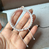 5.2mm A-Grade Natural White Jadeite Beaded Bracelet No.190483