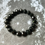 10mm A-Grade Natural Omphacite Jadeite Beaded Bracelet (Faceted) No.190457