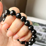 10mm A-Grade Natural Omphacite Jadeite Beaded Bracelet (Faceted) No.190457