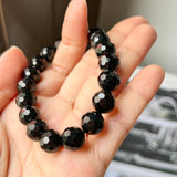 10mm A-Grade Natural Omphacite Jadeite Beaded Bracelet (Faceted) No.190457