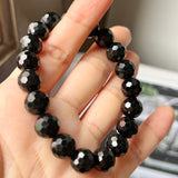 10mm A-Grade Natural Omphacite Jadeite Beaded Bracelet (Faceted) No.190457