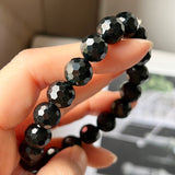 10mm A-Grade Natural Omphacite Jadeite Beaded Bracelet (Faceted) No.190457