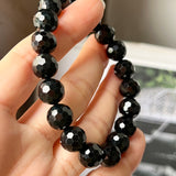 10mm A-Grade Natural Omphacite Jadeite Beaded Bracelet (Faceted) No.190457