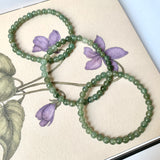 5mm A-Grade Natural Dark Green Jadeite Beaded Bracelet No.190154A