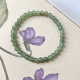 5mm A-Grade Natural Dark Green Jadeite Beaded Bracelet No.190154A