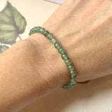 5mm A-Grade Natural Dark Green Jadeite Beaded Bracelet No.190154A