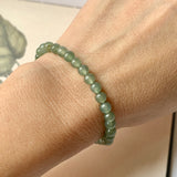 5mm A-Grade Natural Dark Green Jadeite Beaded Bracelet No.190154A