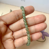 5mm A-Grade Natural Dark Green Jadeite Beaded Bracelet No.190154A