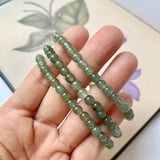 5mm A-Grade Natural Dark Green Jadeite Beaded Bracelet No.190154A