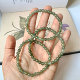 5mm A-Grade Natural Dark Green Jadeite Beaded Bracelet No.190154A