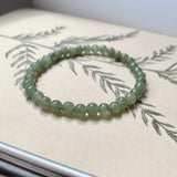 5.2mm A-Grade Natural Dark Green Jadeite Beaded Bracelet No.190149