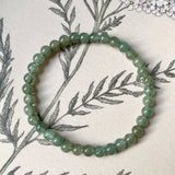 5.2mm A-Grade Natural Dark Green Jadeite Beaded Bracelet No.190149