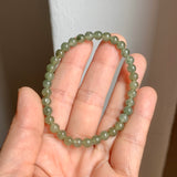 5.2mm A-Grade Natural Dark Green Jadeite Beaded Bracelet No.190149