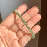 5.2mm A-Grade Natural Dark Green Jadeite Beaded Bracelet No.190149