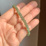 5.2mm A-Grade Natural Dark Green Jadeite Beaded Bracelet No.190149