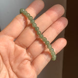 5.2mm A-Grade Natural Dark Green Jadeite Beaded Bracelet No.190149