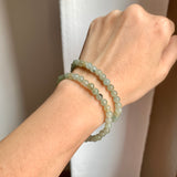 5.5mm A-Grade Natural Dark Green Jadeite Beaded Bracelet No.190153