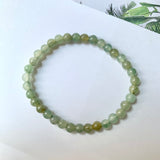 5.5mm A-Grade Natural Dark Green Jadeite Beaded Bracelet No.190153