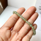 5.5mm A-Grade Natural Dark Green Jadeite Beaded Bracelet No.190153