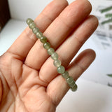 5.5mm A-Grade Natural Dark Green Jadeite Beaded Bracelet No.190153