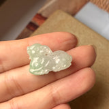 A-Grade Natural Light Grey Green Jadeite Goat Pendant No.170978