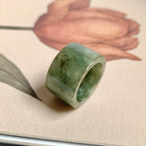 17.2mm A-Grade Natural Dark Green Jadeite Archer Ring Band No. 161920