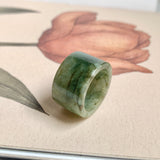 17.2mm A-Grade Natural Dark Green Jadeite Archer Ring Band No. 161920