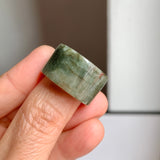 17.2mm A-Grade Natural Dark Green Jadeite Archer Ring Band No. 161920