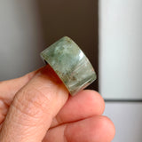 17.2mm A-Grade Natural Dark Green Jadeite Archer Ring Band No. 161920