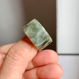 17.2mm A-Grade Natural Dark Green Jadeite Archer Ring Band No. 161920